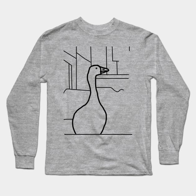 Minimal Goose in the City Long Sleeve T-Shirt by ellenhenryart